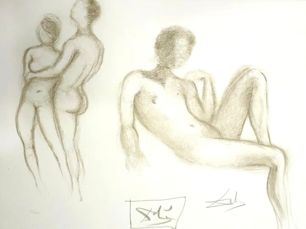 Litografía Dali - Nude Couples