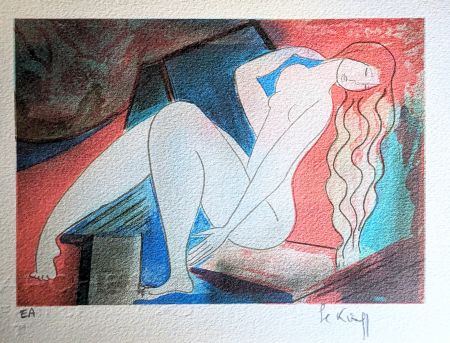 Litografía Le Kinff - Nude, Lithograph in colours on Arches paper EA/Artist proof