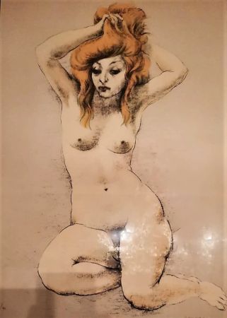 Litografía Messina - Nudo femminile