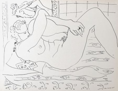 Litografía Matisse - Nue allongée dans le miroir