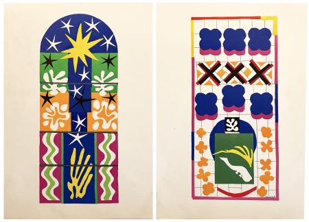 Litografía Matisse - NUIT DE NOËL + POISSON CHINOIS (de Verve 35/36. 1953)