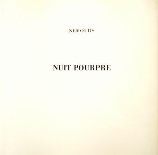 Libro Ilustrado Nemours - Nuit Pourpre