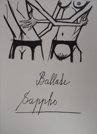 Litografía Buffet - Nus enlacés, Ballade de Sappho
