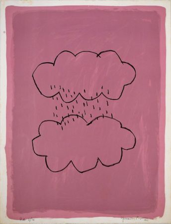 Litografía Hernandez Pijuan - Núvols rosa