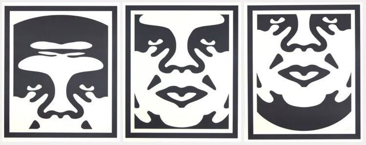 Litografía Fairey - Obey 3 Face (White)