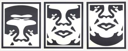 Litografía Fairey - Obey 3 Face (White)