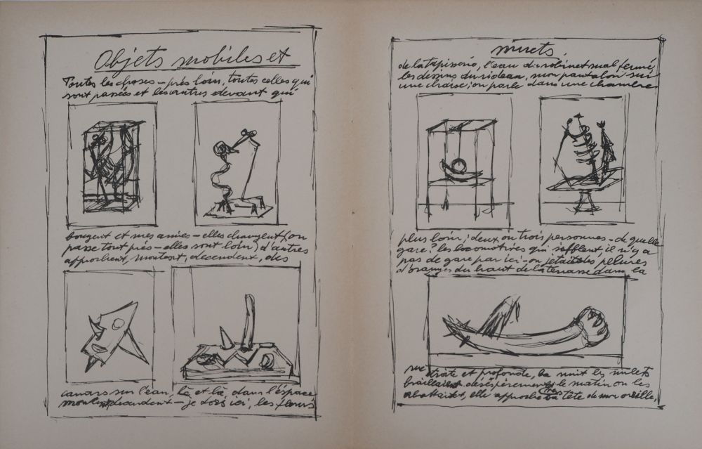 Litografía Giacometti - Objets mobiles et muets