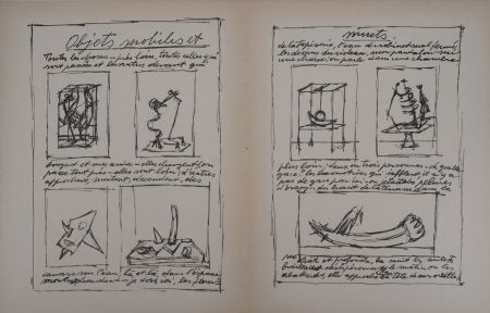 Litografía Giacometti - Objets mobiles et muets