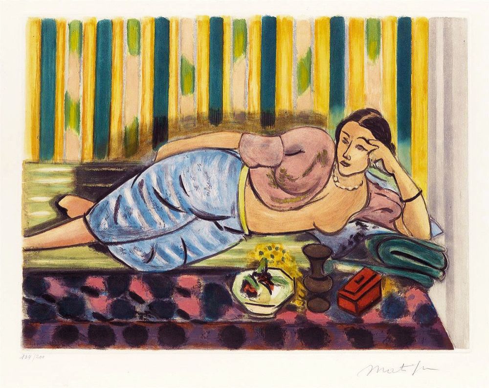 Aguatinta Matisse - Odalisque au Coffret Rouge (Odalisque with Red Box)