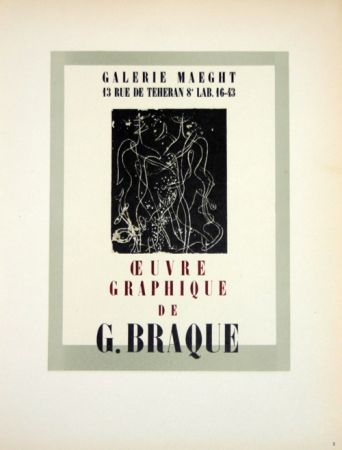 Litografía Braque - Oeuvre Graphique  Galerie Maeght