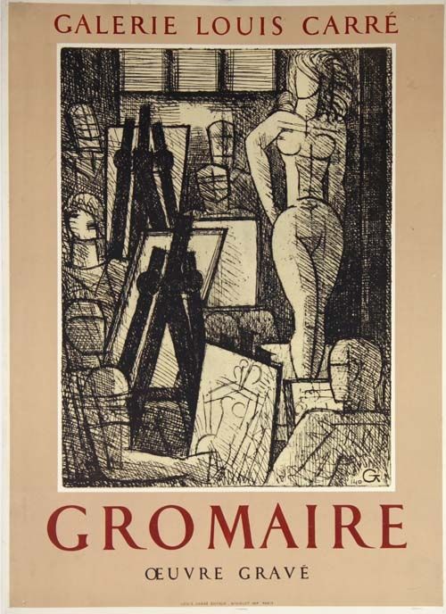 Cartel Gromaire - Oeuvre Gravé Galerie Louis Carré