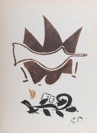 Litografía Braque - Oiseau #2, 1956