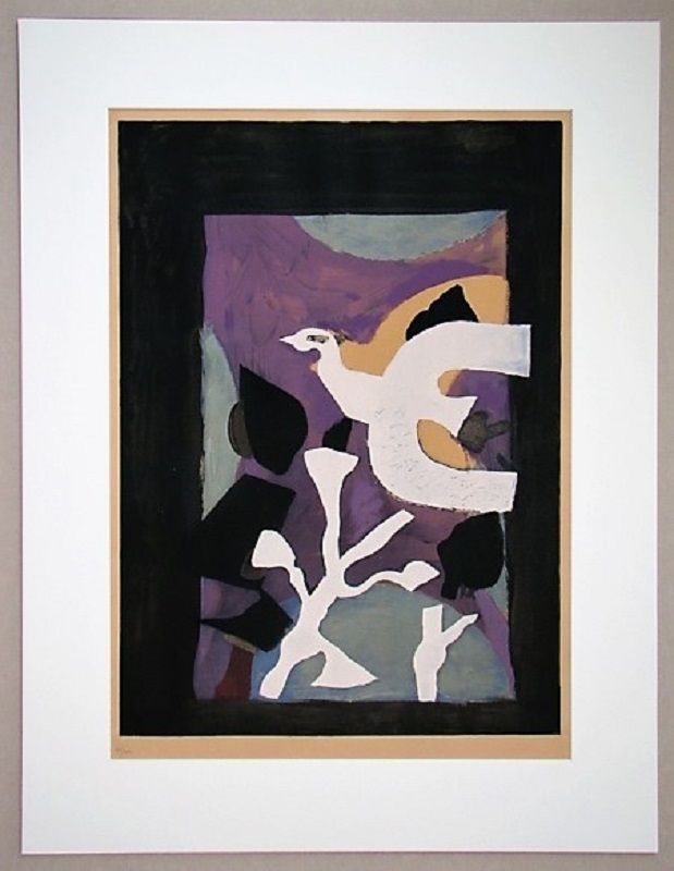 Litografía Braque - Oiseau et Lotus