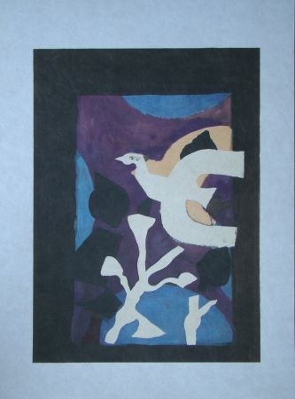 Litografía Braque - Oiseau et Lotus. Avant La Lettre