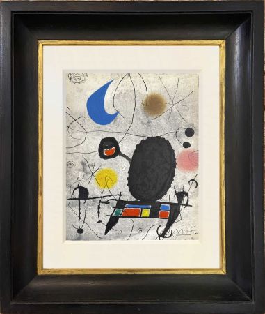 Aguafuerte Y Aguatinta Miró - Oiseau Solaire/ Oiseau Lunaire/ Êtincelles