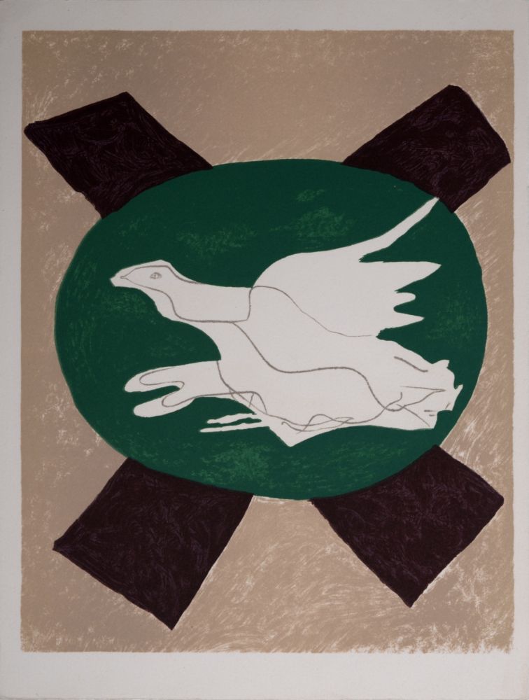 Litografía Braque - Oiseau sur fond de X, 1975 - Deluxe Edition