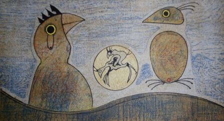 Litografía Ernst - Oiseaux