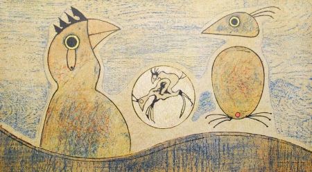 Litografía Ernst - Oiseaux / Birds