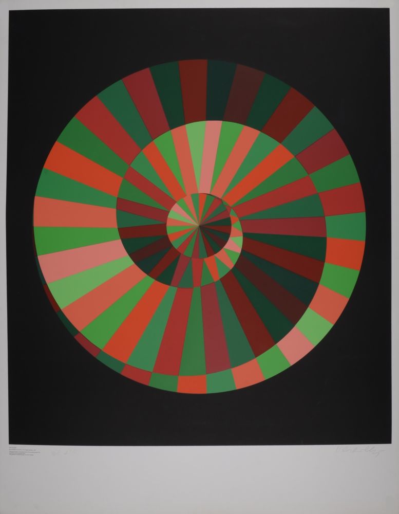 Serigrafía Vasarely - Olympia, 1972 - Hand-signed