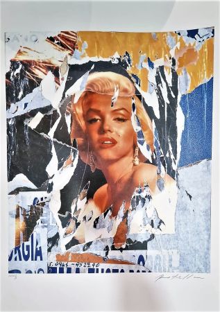 Serigrafía Rotella - Omaggio a Marilyn