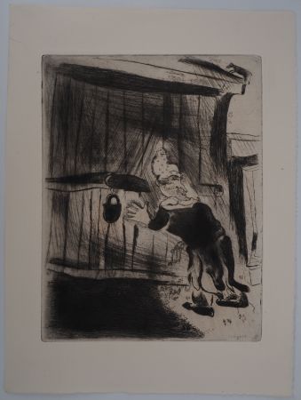 Grabado Chagall - On frappe à la porte (Pliouchkine à la porte)