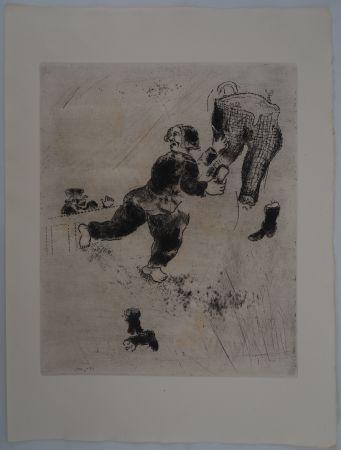 Grabado Chagall - On nettoie les pantalons