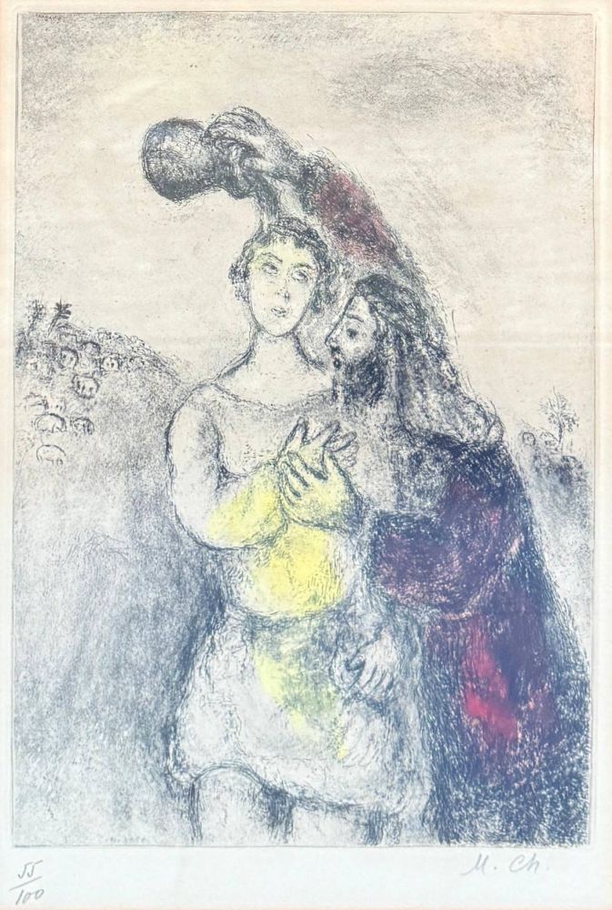 Grabado Chagall - Onction de Saül