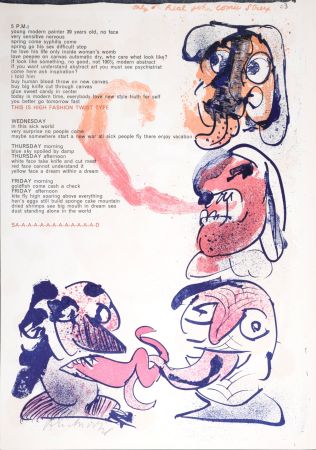 Litografía Alechinsky - Only One Real John Comic Streep, 1964 (Hand-signed)