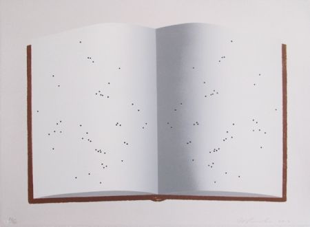 Litografía Ruscha - Open Book With Wormholes