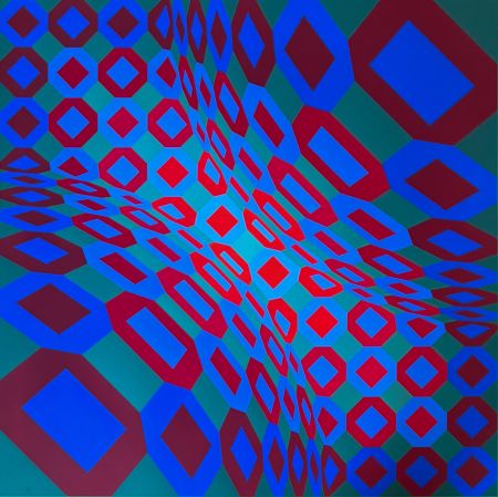 Serigrafía Vasarely - Optical composition