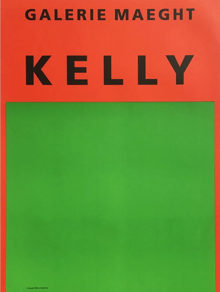 Litografía Kelly - ORANGE ET VERT. Afiiche lithographie originale (1964).