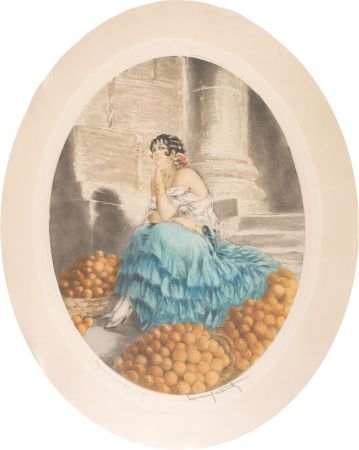 Aguafuerte Icart - Orange seller - Marchande d'oranges