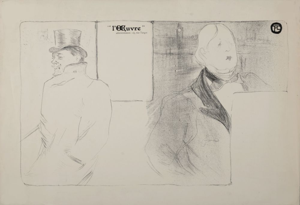 Litografía Toulouse-Lautrec - Oscar Wilde et Romain Coolus, Programme pour Raphaël et Salomé, 1896 – Rare!