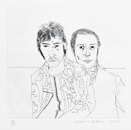 Aguafuerte Hockney -  Ossie and Mo