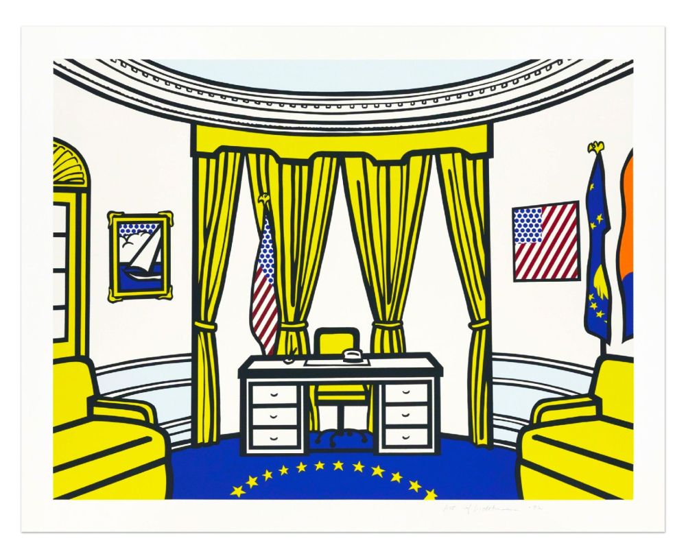 Serigrafía Lichtenstein - Oval Office, 1992