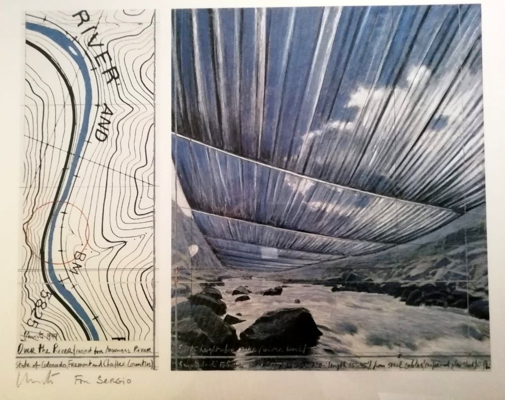 Cartel Christo - Over the river (Project for Arkansas River)  signed lithographic poster