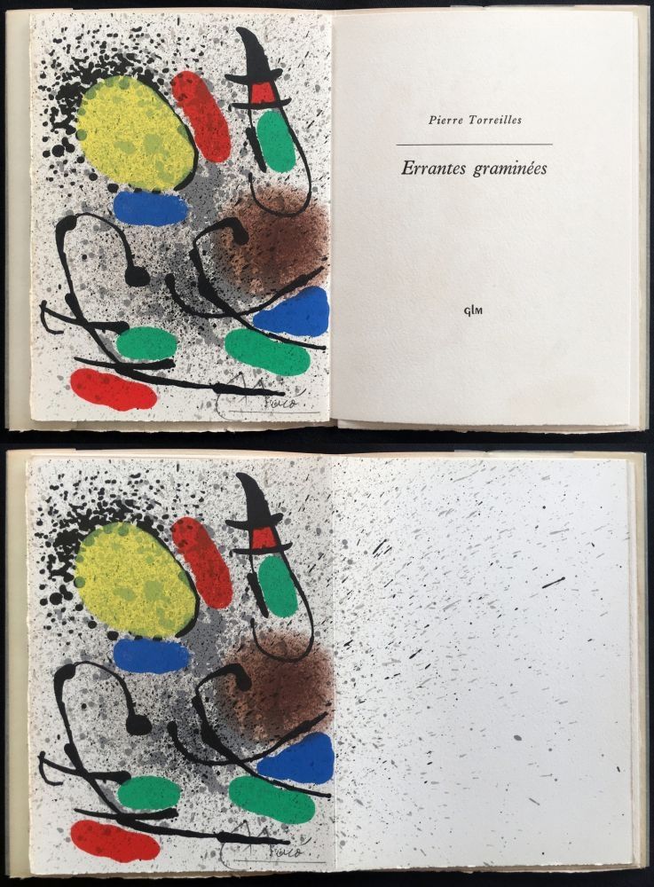 Libro Ilustrado Miró - P. Torreilles : ERRANTES GRAMINÉES. Lithographie originale signée (1971)