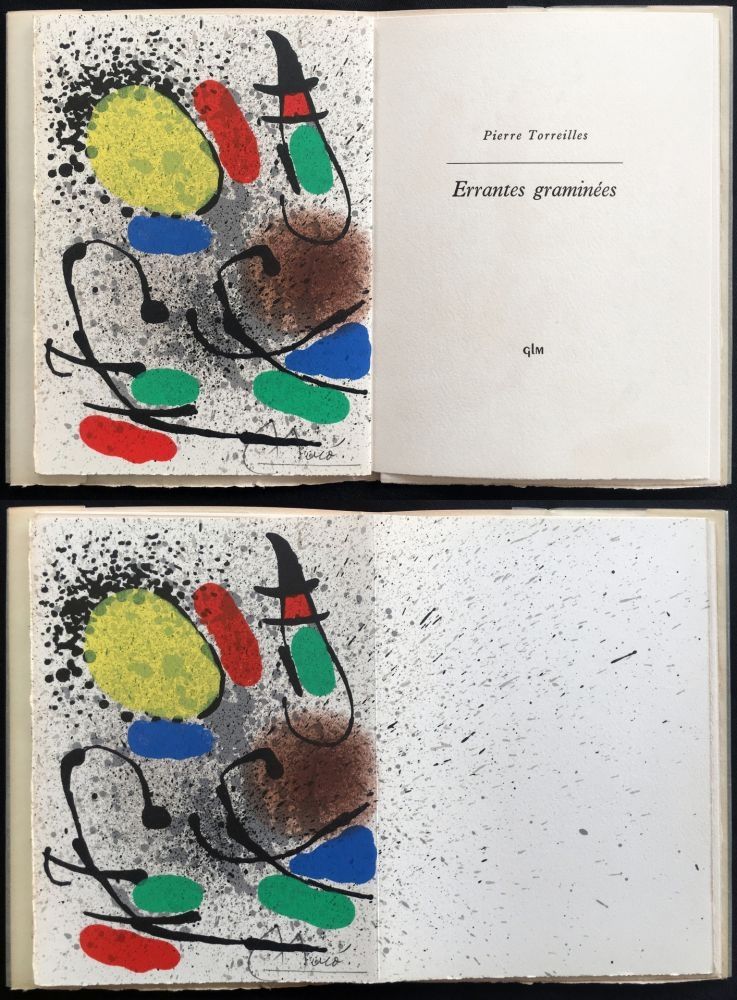 Libro Ilustrado Miró - P. Torreilles : ERRANTES GRAMINÉES.Une lithographie originale signée (1971)