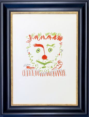 Litografía Picasso - Pablo Picasso(1881–1973) – Clown – Color lithograph on Arches paper – 1968