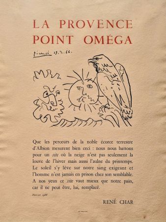 Litografía Picasso - Pablo PICASSO (1881-1973), La Provence point Oméga, Lithograph, 1966