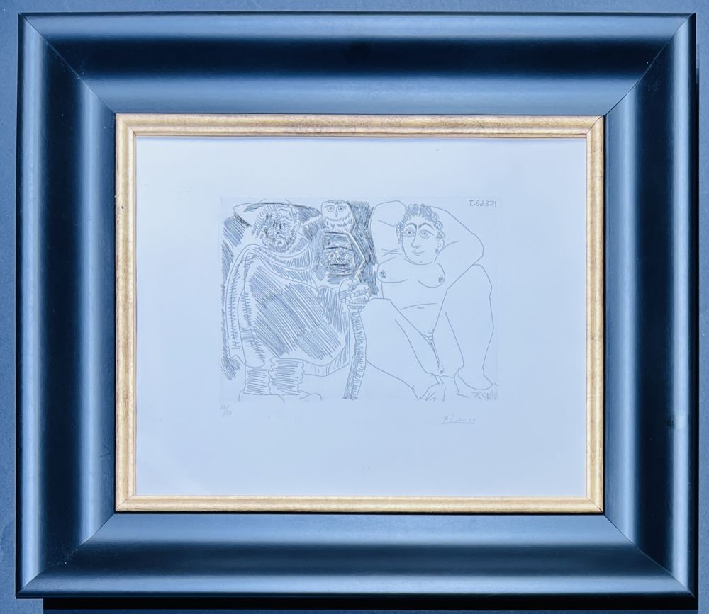 Grabado Picasso - Pablo Picasso ( 1881 – 1973 ) – hand-signed etching on wove paper - 1968