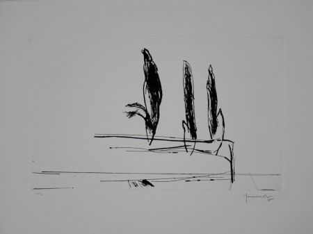 Punta Seca Hernandez Pijuan - Paisatge amb xiprers VI / Landscape with Cypresses VI