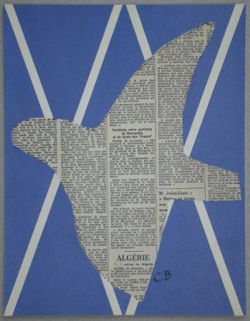 Serigrafía Braque - Papier collé pour XXe Siècle - 1955
