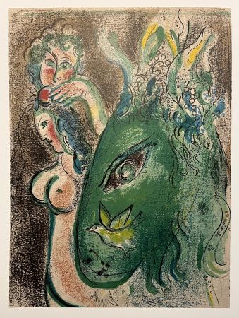 Litografía Chagall - PARADIS (Paradise). Lithographie originale pour DESSINS POUR LA BIBLE (1960)