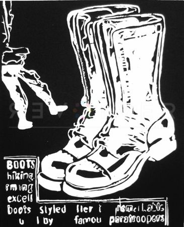 Serigrafía Warhol - Paratrooper Boots Negative