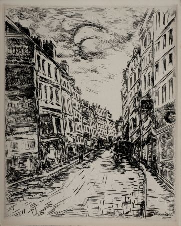 Grabado Vlaminck - Paris 1937 : La Montagne Sainte-Geneviève