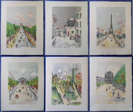 Litografía Utrillo - Paris Capitale (10 lithographies)