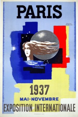 Litografía Carlu - Paris Exposition Internationale    1937