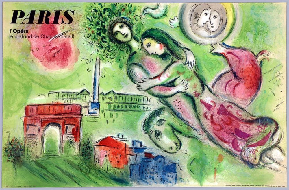 Litografía Chagall - PARIS. L'OPÉRA. Romeo et Juliette. Le Plafond de l'Opéra de Paris (1964) 