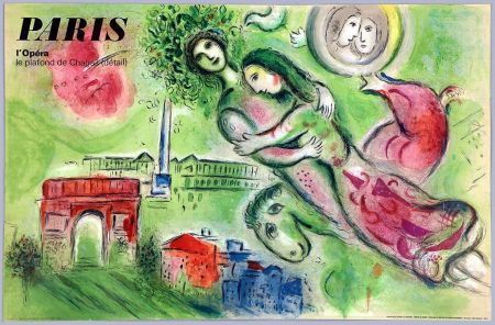 Litografía Chagall - PARIS. L'OPÉRA. Romeo et Juliette. Le Plafond de l'Opéra de Paris (1964) 